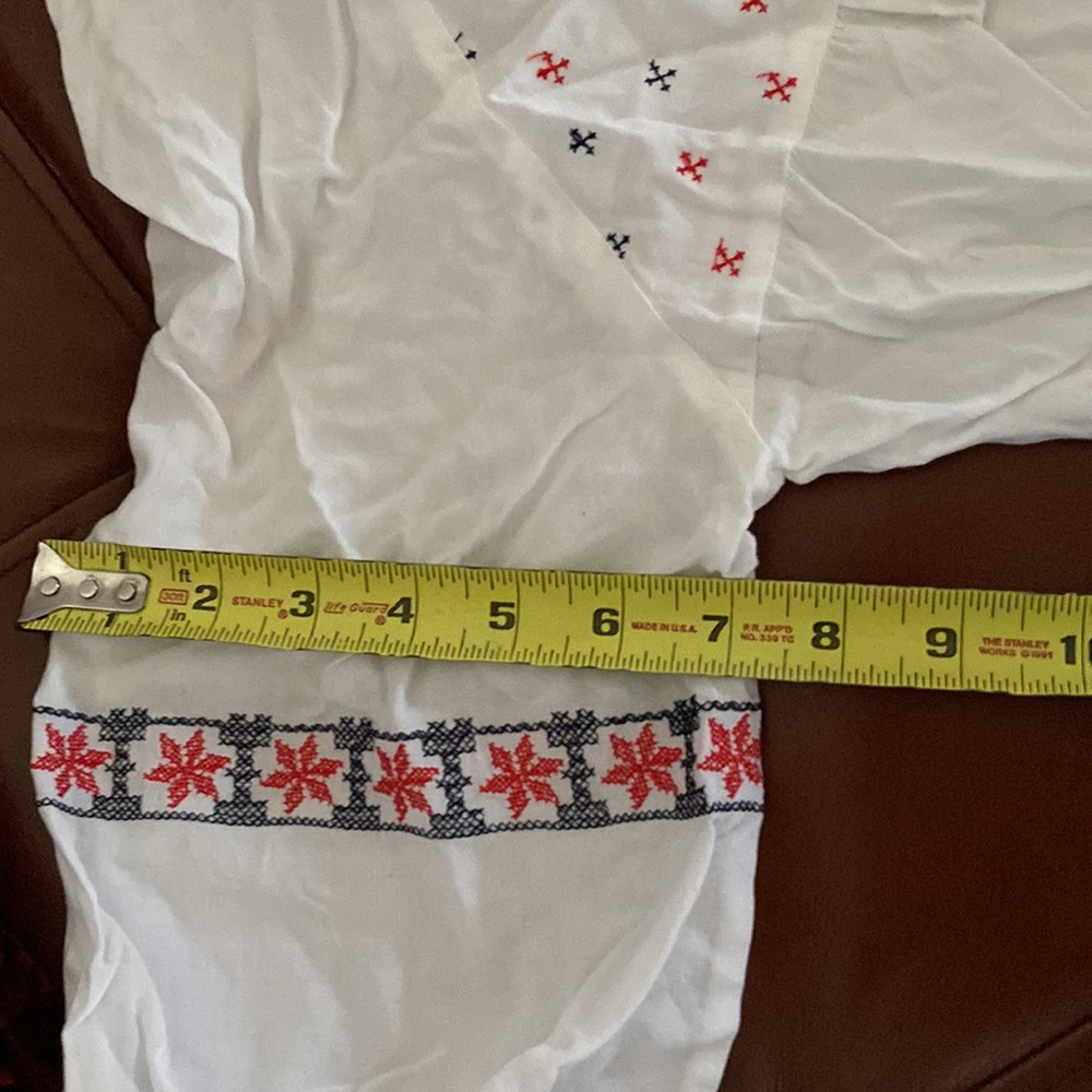 White Boho Embroidered Top Long Sleeve Size 1X - Picture 11 of 12